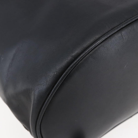 Salvatore Ferragamo Gancini Backpack Leather Black Gold Auth 153904