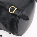 Salvatore Ferragamo Gancini Backpack Leather Black Gold Auth 153904-15