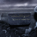 Salvatore Ferragamo Gancini Backpack Leather Black Gold Auth 153904-12