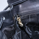 Salvatore Ferragamo Gancini Backpack Leather Black Gold Auth 153904-17