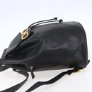 Salvatore Ferragamo Gancini Backpack Leather Black Gold Auth 153904-4