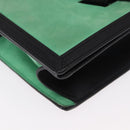 LOEWE Barcelona Shoulder Bag Suede Leather Green Silver Auth 153905-9