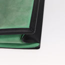 LOEWE Barcelona Shoulder Bag Suede Leather Green Silver Auth 153905-15