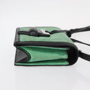 LOEWE Barcelona Shoulder Bag Suede Leather Green Silver Auth 153905-3