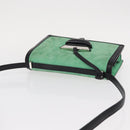LOEWE Barcelona Shoulder Bag Suede Leather Green Silver Auth 153905-6
