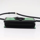 LOEWE Barcelona Shoulder Bag Suede Leather Green Silver Auth 153905-5