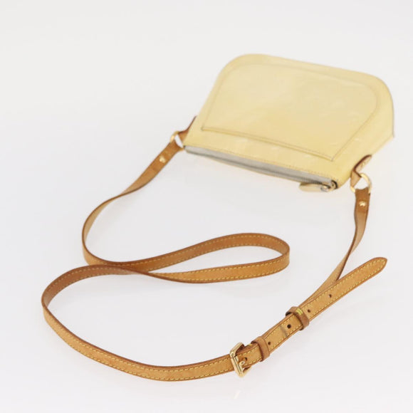 LOUIS VUITTON Monogram Vernis Minna Street Shoulder Bag Perle M91509 Auth 153907