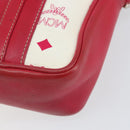 MCM Vicetos Logogram Shoulder Bag PVC Leather White Silver Auth 153908-8