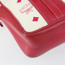 MCM Vicetos Logogram Shoulder Bag PVC Leather White Silver Auth 153908-15