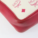 MCM Vicetos Logogram Shoulder Bag PVC Leather White Silver Auth 153908-17