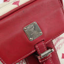 MCM Vicetos Logogram Shoulder Bag PVC Leather White Silver Auth 153908-12