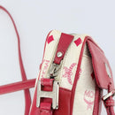 MCM Vicetos Logogram Shoulder Bag PVC Leather White Silver Auth 153908-10