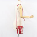 MCM Vicetos Logogram Shoulder Bag PVC Leather White Silver Auth 153908-25