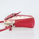 MCM Vicetos Logogram Shoulder Bag PVC Leather White Silver Auth 153908-4