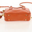 PRADA Galleria Hand Bag Safiano leather 2way Orange Gold Auth 153909V-13