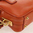 PRADA Galleria Hand Bag Safiano leather 2way Orange Gold Auth 153909V-14