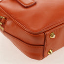 PRADA Galleria Hand Bag Safiano leather 2way Orange Gold Auth 153909V-16