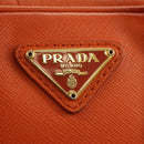 PRADA Galleria Hand Bag Safiano leather 2way Orange Gold Auth 153909V-19