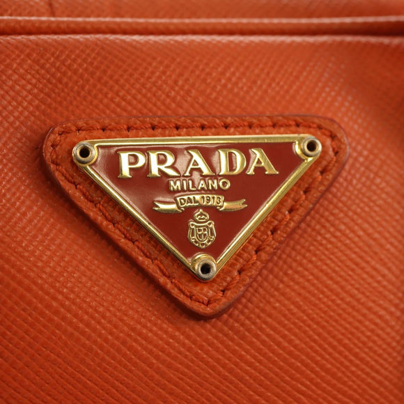 PRADA Galleria Hand Bag Safiano leather 2way Orange Gold Auth 153909V