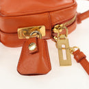 PRADA Galleria Hand Bag Safiano leather 2way Orange Gold Auth 153909V-20