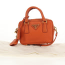 PRADA Galleria Hand Bag Safiano leather 2way Orange Gold Auth 153909V-29
