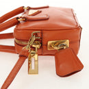 PRADA Galleria Hand Bag Safiano leather 2way Orange Gold Auth 153909V-4