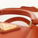 PRADA Galleria Hand Bag Safiano leather 2way Orange Gold Auth 153909V-8