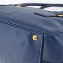 PRADA Hand Bag Safiano Leather Blue Gold Auth 153910-15