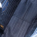 PRADA Hand Bag Safiano Leather Blue Gold Auth 153910-10