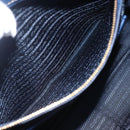 PRADA Hand Bag Safiano Leather Blue Gold Auth 153910-24