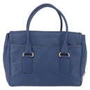 PRADA Hand Bag Safiano Leather Blue Gold Auth 153910-2