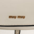Miu Miu Dahlia Hand Bag Leather 2way White Gold Auth 153911V-22