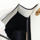 Miu Miu Dahlia Hand Bag Leather 2way White Gold Auth 153911V-28