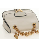 Miu Miu Dahlia Hand Bag Leather 2way White Gold Auth 153911V-14
