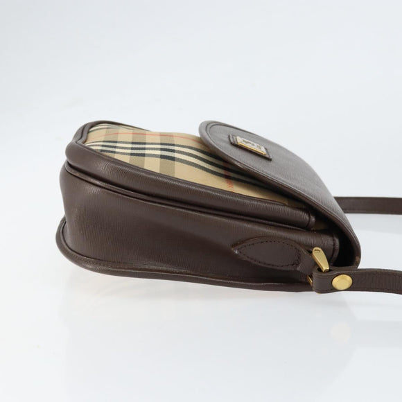 Burberrys Nova Check Shoulder Bag Canvas Beige Gold Auth 153922