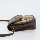 Burberrys Nova Check Shoulder Bag Canvas Beige Gold Auth 153922-4