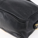 BURBERRY Shoulder Bag Leather Black Gold Auth 153923-15