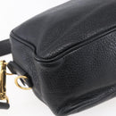 BURBERRY Shoulder Bag Leather Black Gold Auth 153923-16