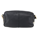 BURBERRY Shoulder Bag Leather Black Gold Auth 153923-2