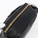 BURBERRY Shoulder Bag Leather Black Gold Auth 153923-6