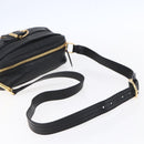 BURBERRY Shoulder Bag Leather Black Gold Auth 153923-7