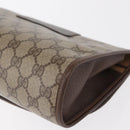 GUCCI GG Supreme Web Sherry Line Bag PVC Beige Gold 156 01 030 Auth 153924-11