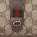 GUCCI GG Supreme Web Sherry Line Bag PVC Beige Gold 156 01 030 Auth 153924-12