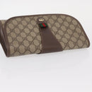 GUCCI GG Supreme Web Sherry Line Bag PVC Beige Gold 156 01 030 Auth 153924-6