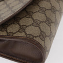 GUCCI GG Supreme Web Sherry Line Bag PVC Beige Gold 156 01 030 Auth 153924-8