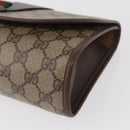 GUCCI GG Supreme Web Sherry Line Bag PVC Beige Gold 156 01 030 Auth 153924-9