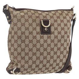 GUCCI GG Canvas Abbey Shoulder Bag Beige Gold 131326 Auth 153925