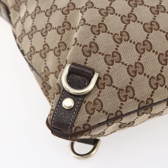 GUCCI GG Canvas Abbey Shoulder Bag Beige Gold 131326 Auth 153925