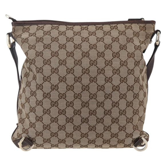GUCCI GG Canvas Abbey Shoulder Bag Beige Gold 131326 Auth 153925