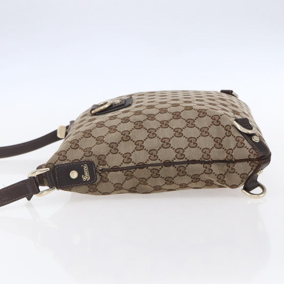 GUCCI GG Canvas Abbey Shoulder Bag Beige Gold 131326 Auth 153925